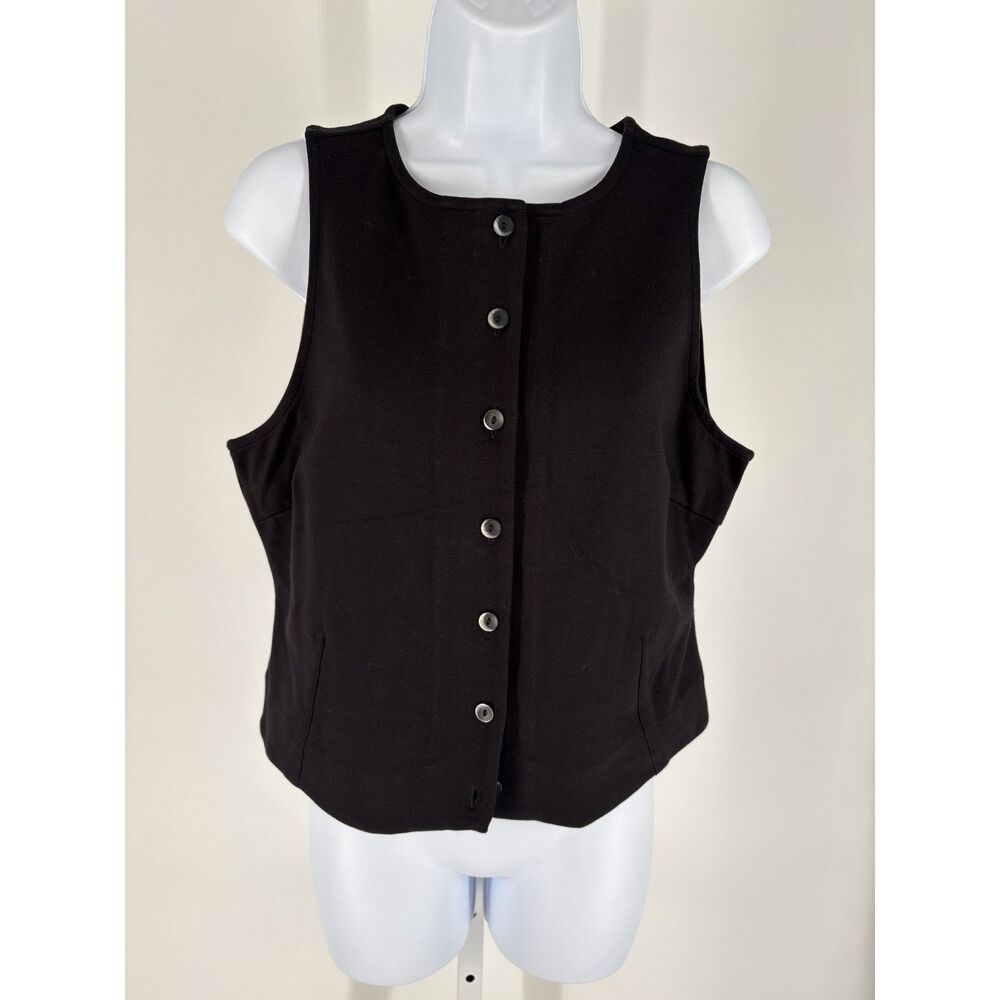 NWTs Madewell Black Button Front Sleeveless Vest Top
